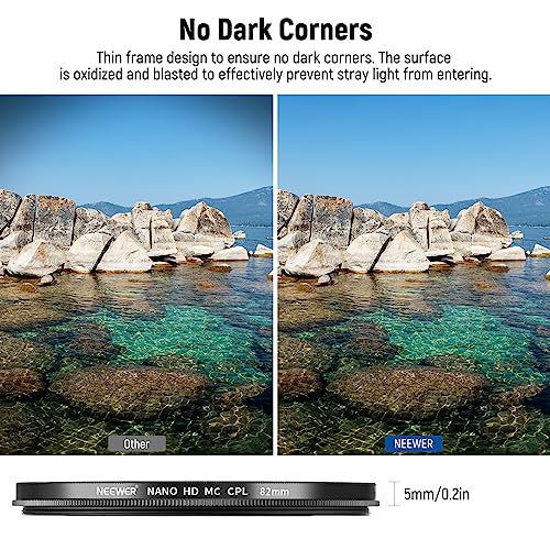 NEEWER 82mm Polarizer Filter: 24 Layer Multi Resistant Nano – In Use