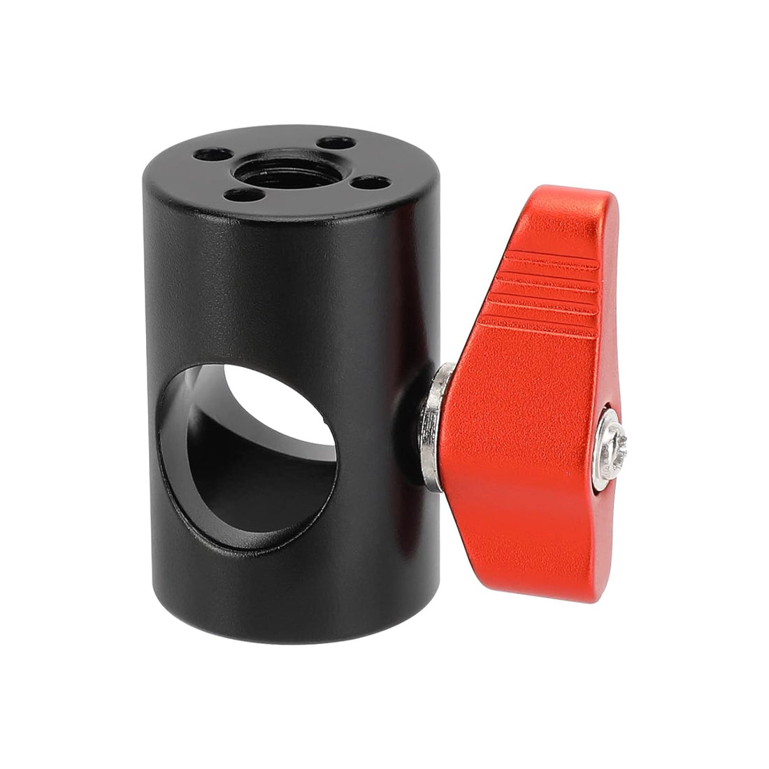 CAMVATE Light Stand Head Adapter with ARRI 3/8"-16 Thread Hole and 4 Locating Hole(Red)-3113