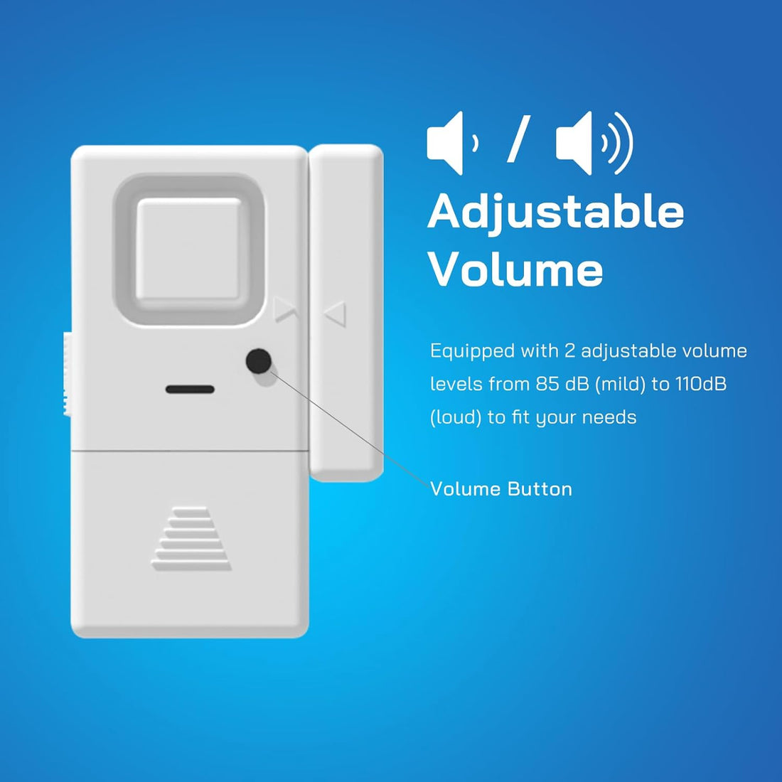 Door Window Alarm 2 Pack Home Security Sensor Burglar Anti-Theft 110DB Alarm with Batteries Included by Rosmila (2 Pack)