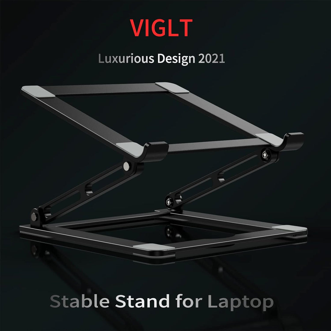 Laptop Stand for Desk, Adjustable Laptop Stand Holder Portable Laptop Riser with Multi-Angle Height Adjustable Computer Stand for MacBook Air/Pro and More Notebooks 10-17.3"-Black