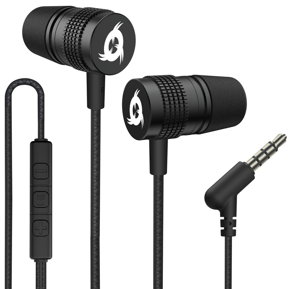 KLIM F1 Earphones with mic + Excellent Audio Quality + Long-Lasting Wired Earphones + 5 Years Warranty + 3.5 mm Jack + Wired Earphones with Memory Foam Tips and Media Controls + New 2023