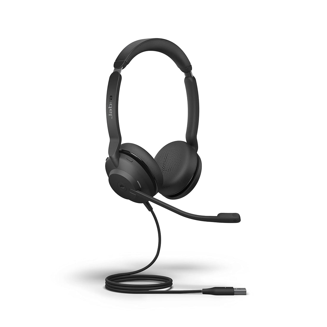 Jabra Evolve2 30 UC Wired On Ear Headset, USB-A, Stereo, Black Lightweight, Portable Telephone Headset with 2 Built-in Microphones Work Headset with Superior Audio and Reliable Comfort