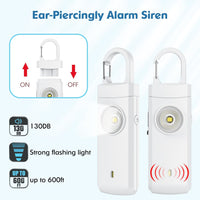 ANKOSHUN Personal Alarm - Rechargeable Safety Alarm for Women, White