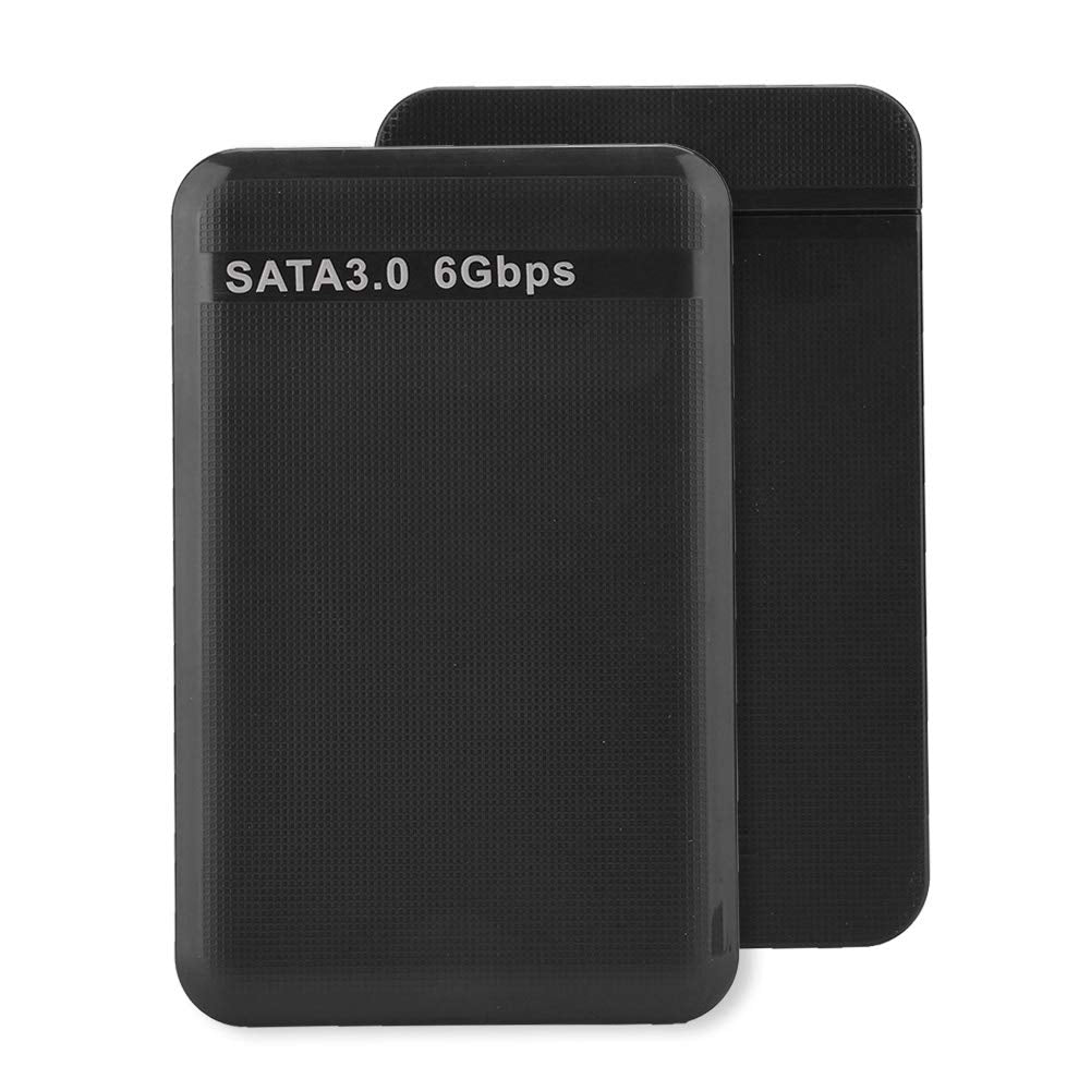 Qiilu External Hard Drive for Laptop External Hard Drive Abs 2.5Inch Usb3.0 Sata3.0 High Speed 6Gbps Mobile Hard Disk Enclosure Supports 6Tb Uasp Acceleration (Black) (Black)