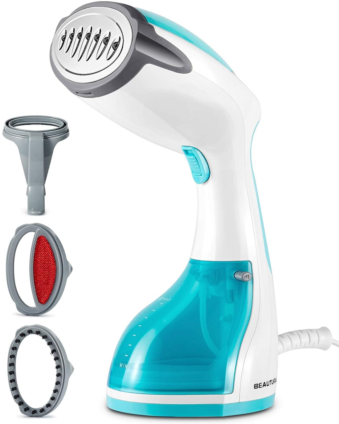 BEAUTURAL Steamer for Clothes, Portable Handheld Garment Fabric Wrinkles Remover, 30-Second Fast Heat-up, Auto-Off, Large Detachable Water Tank (220V)