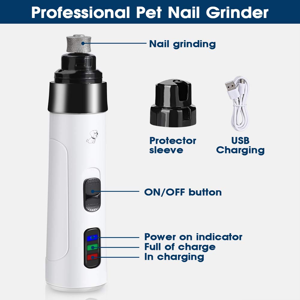 KENANLAN Lime Pour chiens Paws 18×11×4 pet Nail Grinder, Quiet Electric Nail Clipper with USB Rechargeable for Small Medium Dogs Cats