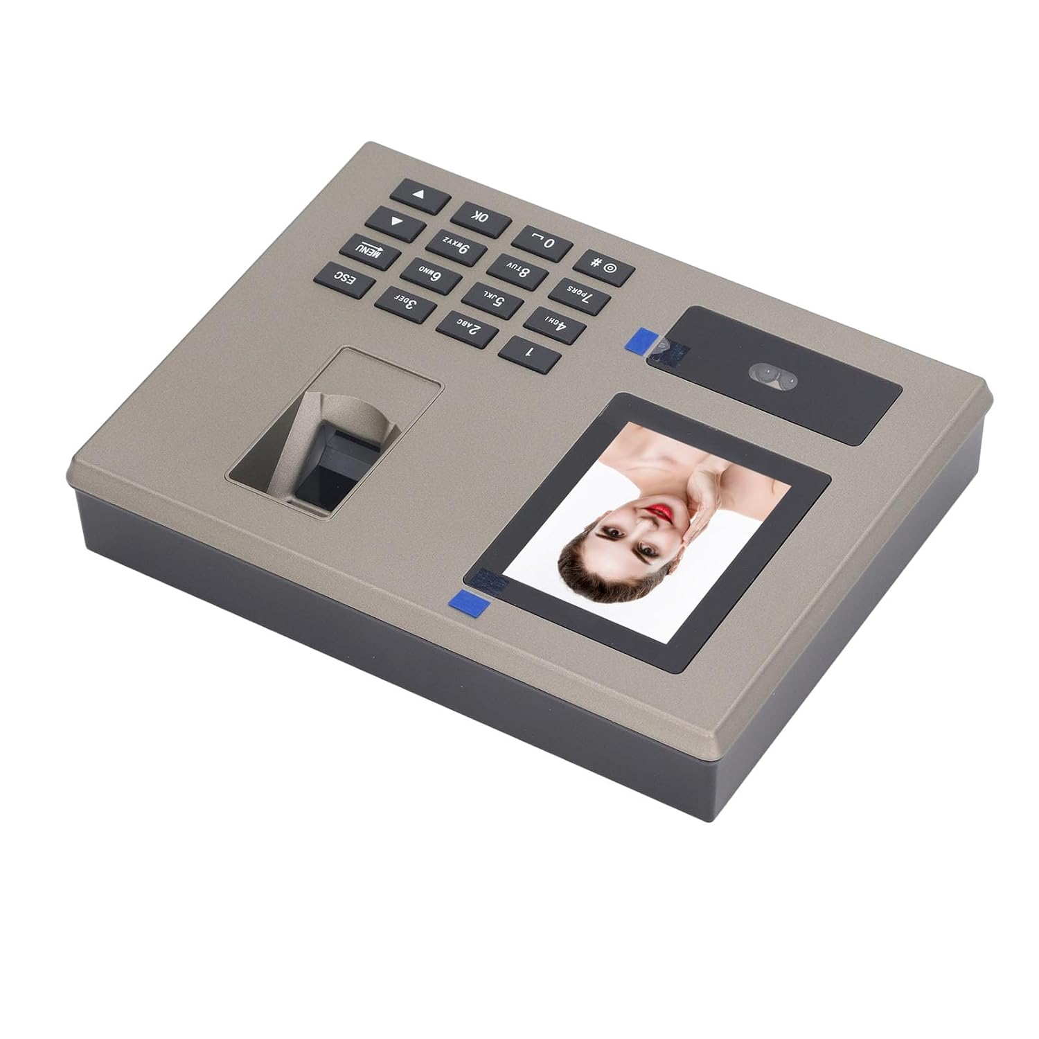 Biometric Time Attendance, Quickly Identify 360 Degree Recognition PIN Punching Employee Attendance Machine 100‑240V with Warm Voice for Enterprises (US Plug)