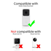 Wall Plate Compatible With Wyze Video Doorbell - Weather Resistant Wyze Video Doorbell Camera Mount - By Wasserstein