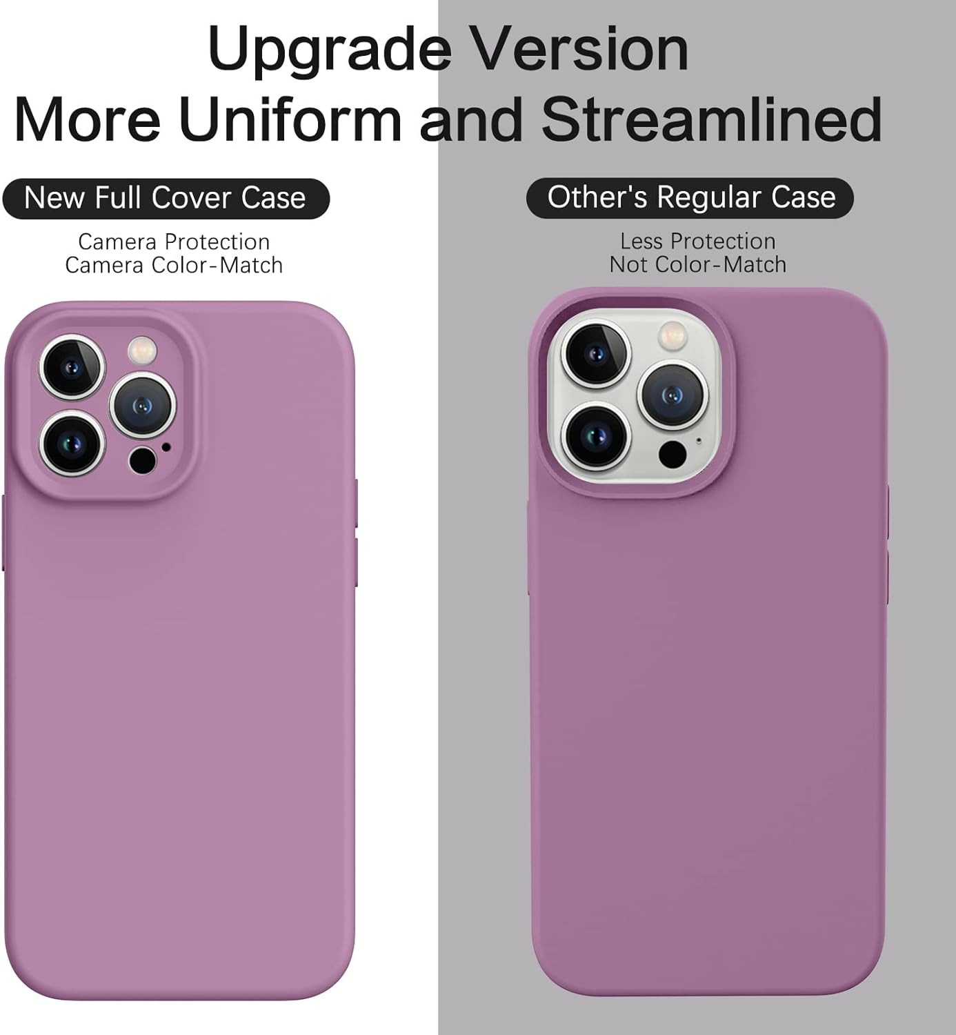 BENTOBEN Silicone Case Designed for iPhone 13 Pro Max Case (6.7 inch), Slim Liquid Silicone Full Body Screen Camera Protective Shockproof Phone Case with Soft Microfiber Lining, Lilac Purple