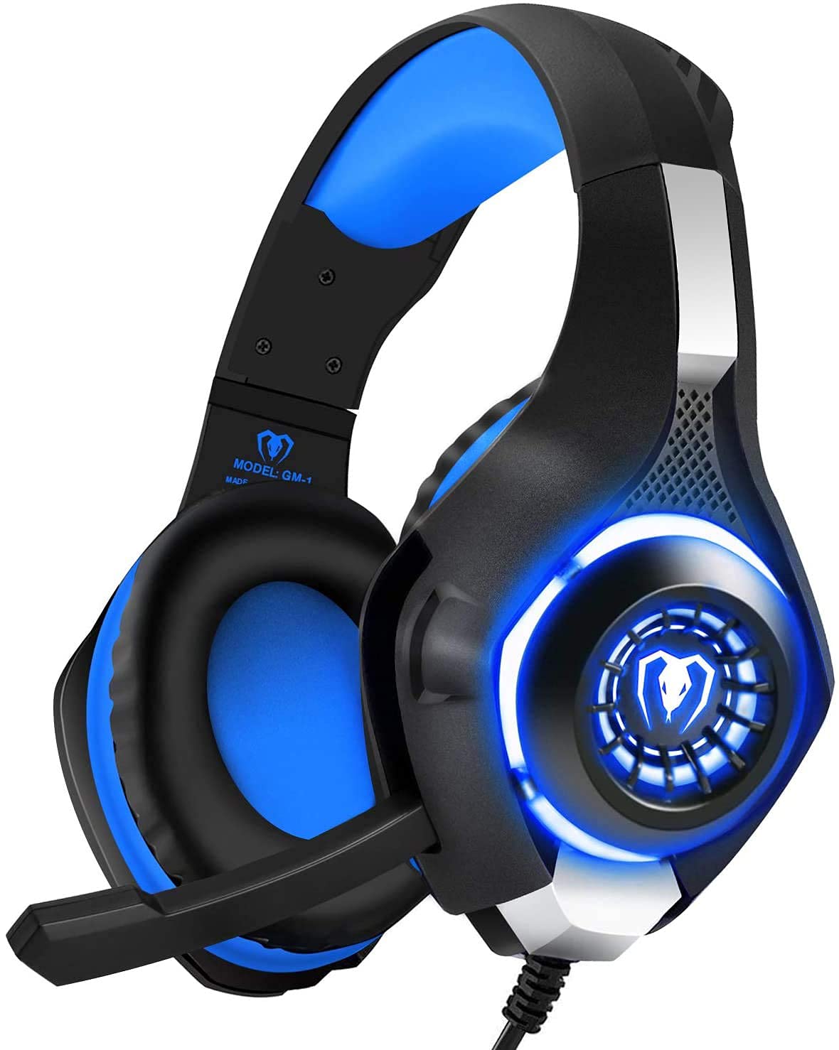BlueFire Professional 3.5mm PS4 Gaming Headset Headphone with Mic and LED Lights for Playstation 4, Xbox one,Laptop, Computer (Blue)