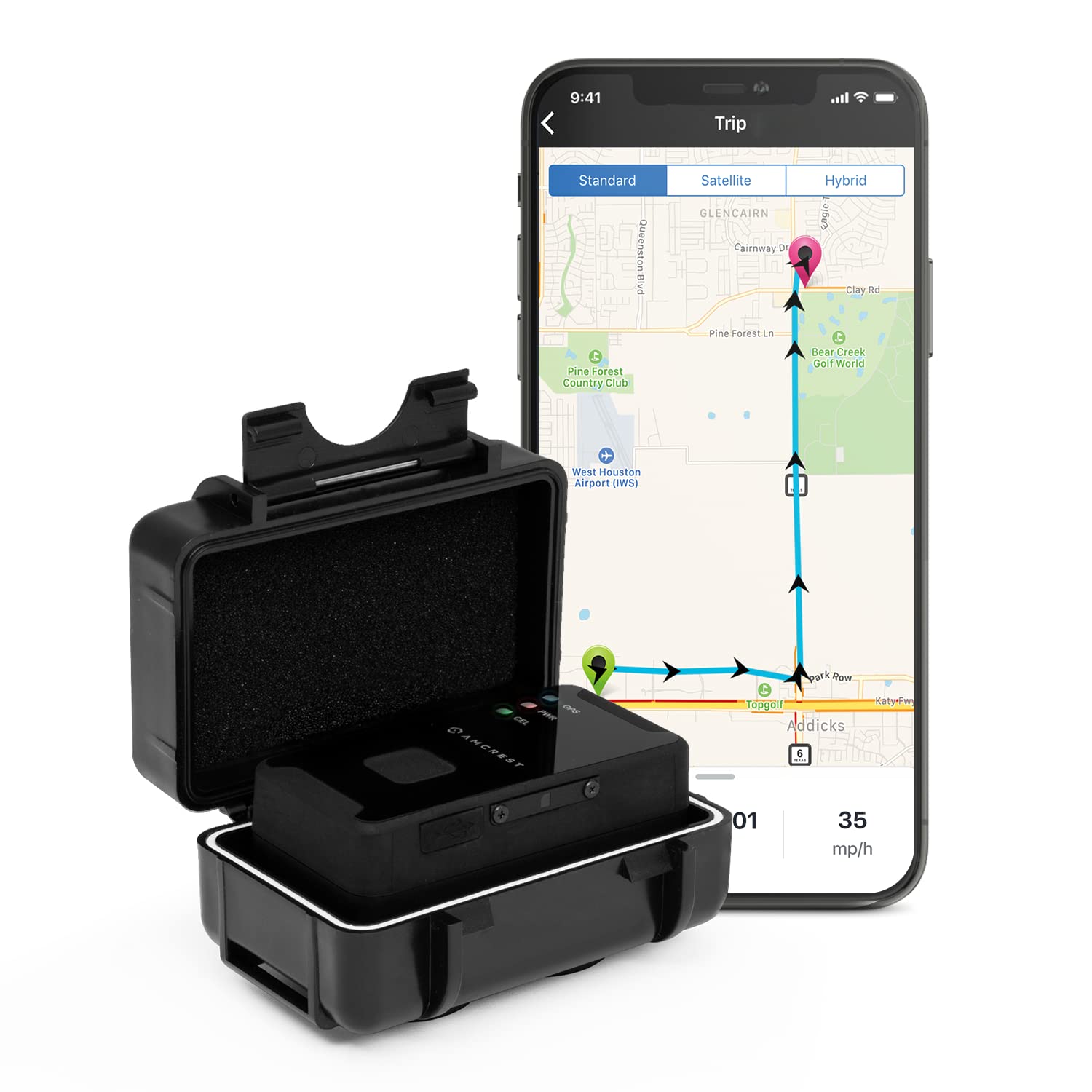 Amcrest IP67 Water-Resistant Magnetic Case for Amcrest 4G LTE GPS Tracker (AM-GL300W-4G), for Vehicles, Cars, Trucks (AM-GL-HM3G-V3)