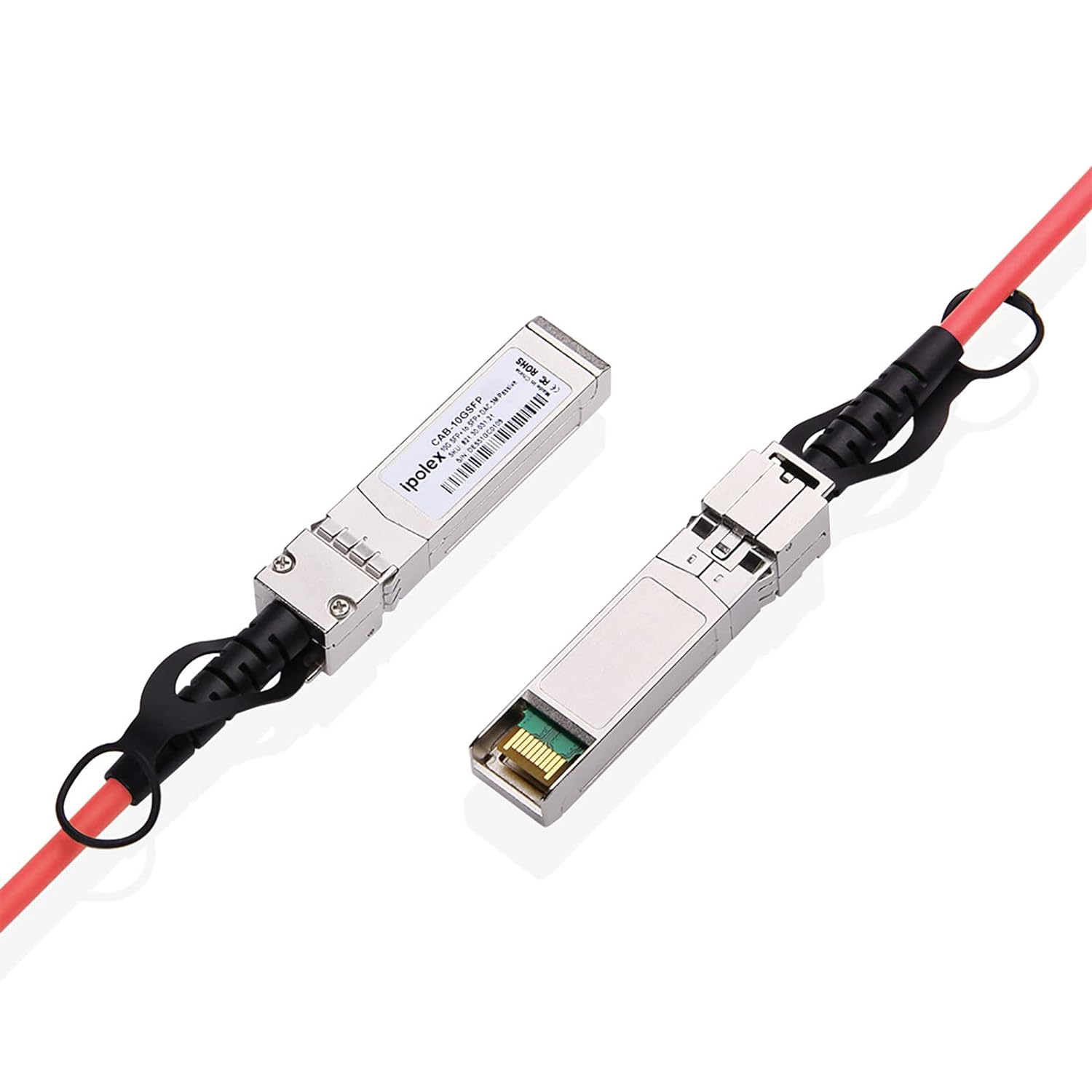 Colored 10G SFP+ Twinax Cable, Direct Attach Copper(DAC) Passive Cable, 0.25m (0.82ft) in Red, for Cisco SFP-H10GB-CU0.25M, Meraki, Ubiquit, Mikrotik, Intel, Fortinet, Netgear, D-Link and More