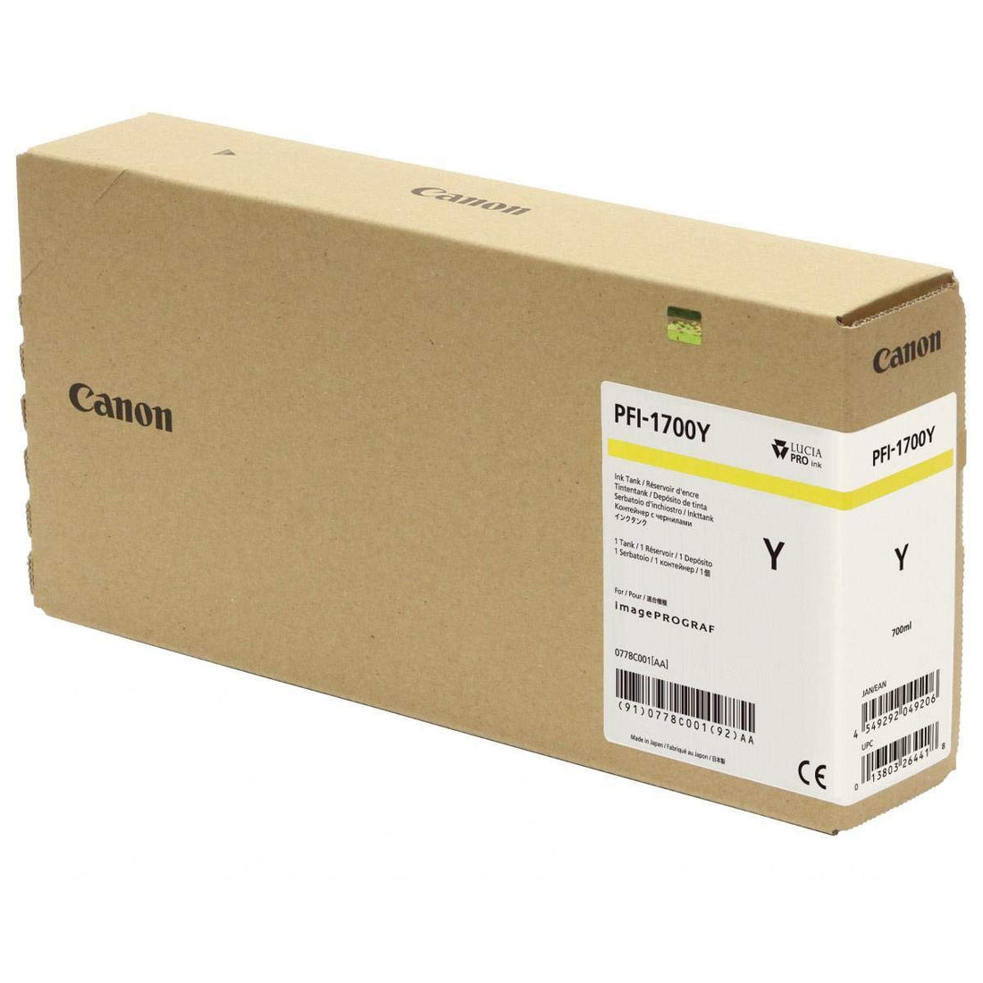 Canon PFI-1700 Y Ink Cartridge - Yellow - Inkjet - TAA Compliance