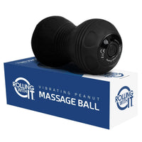 Professional Vibrating Peanut Massage Ball - Deep Tissue Trigger Point Therapy, Myofascial Release - Handheld, Cordless - 4 Intensity Levels - Dual Lacrosse Ball Vibration Massager - Black