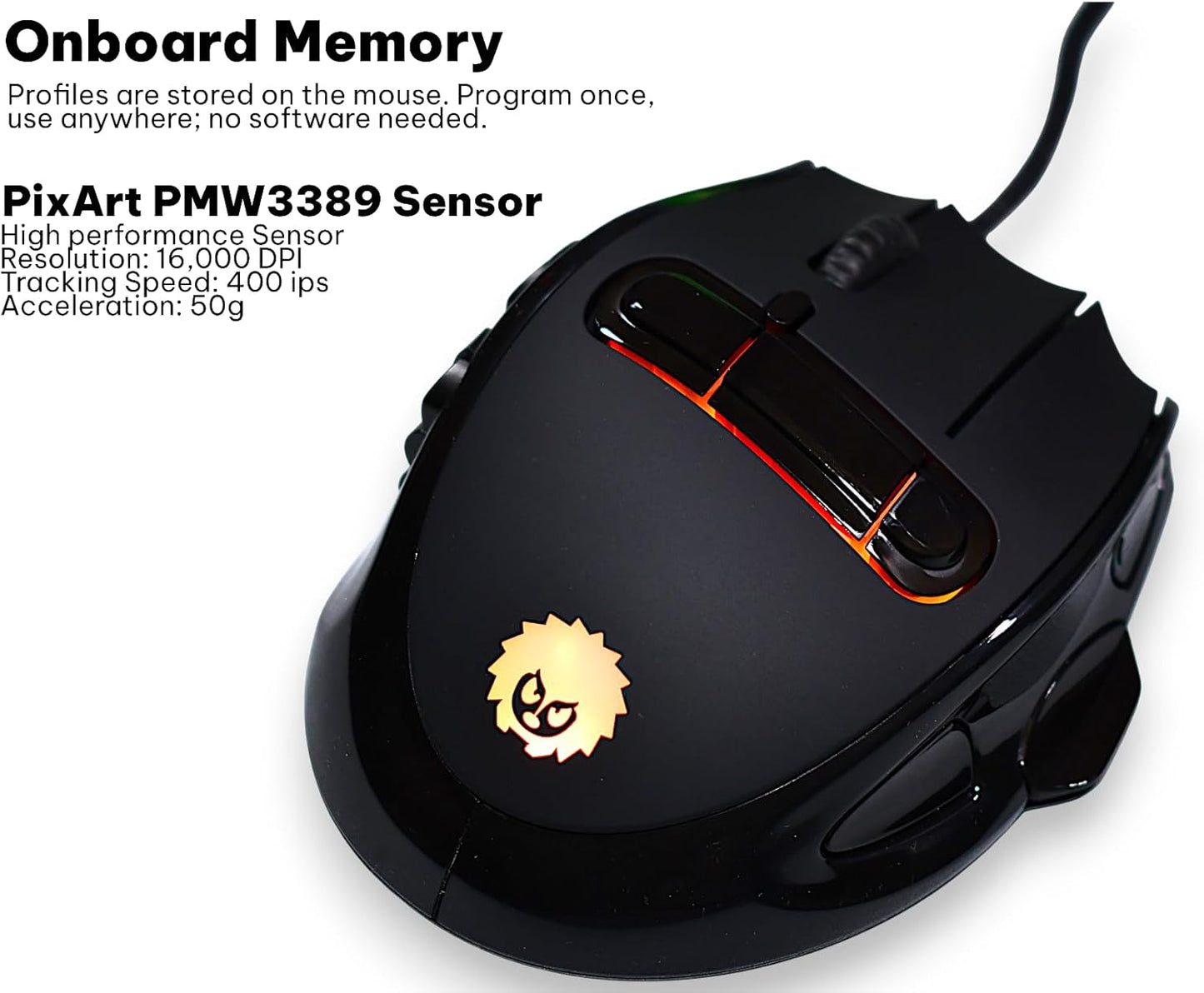 MMO Gaming Mouse with 23 Programmable Buttons and 16 – Packaging