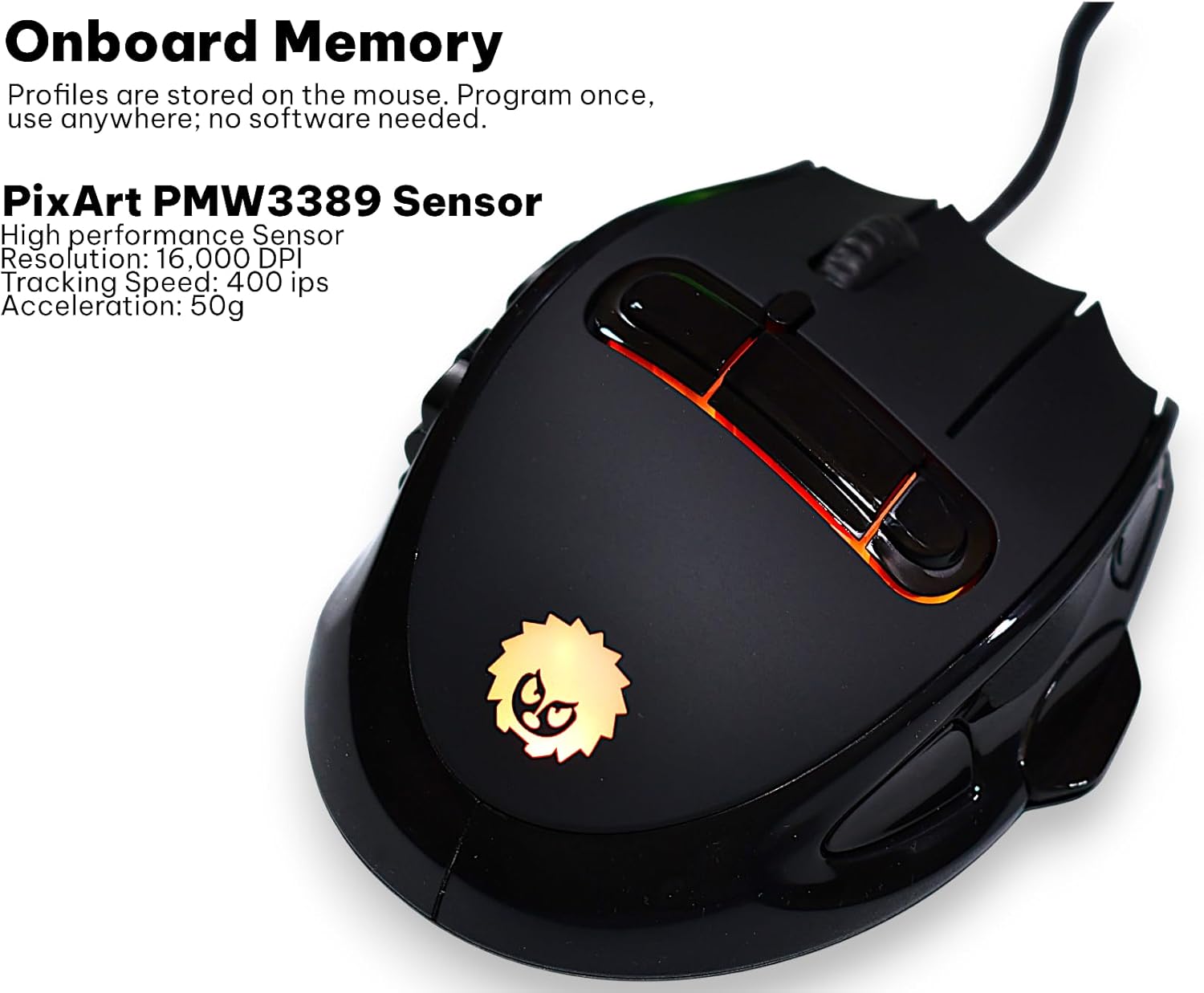MMO Gaming Mouse with 23 Programmable Buttons and 16 – Packaging