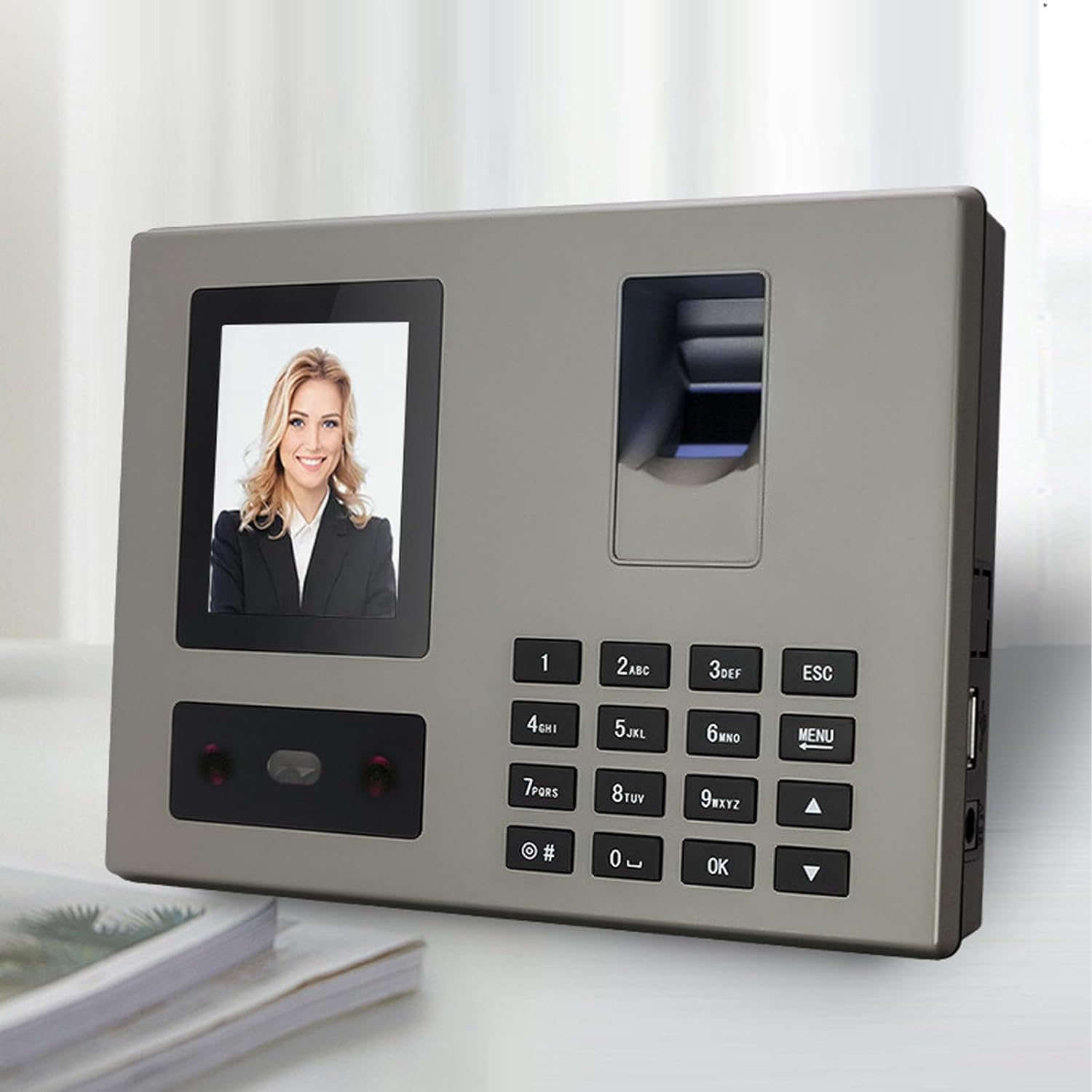 Time Clocks for Employees Small Business, Face Recognition Biometric Fingerprint Attendance Machine, Office Time Card Machine with PIN Punching, Time Attendance Clock (US Plug)