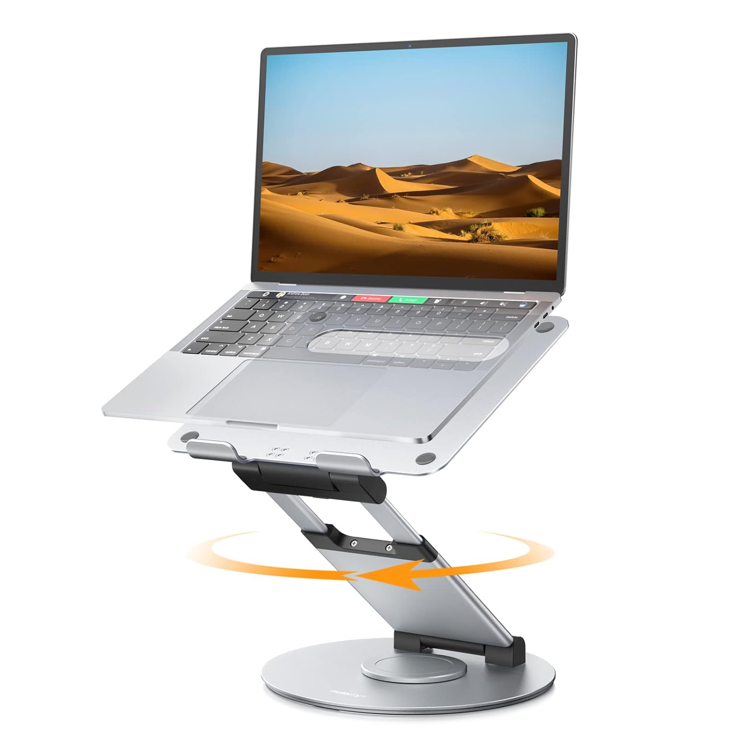 Nulaxy Telescopic 360 Rotating Laptop Stand for Desk Adjustable Height Swivel Pull Out Design Ergonomic Laptop Riser Fits All MacBook, Laptops - LS18