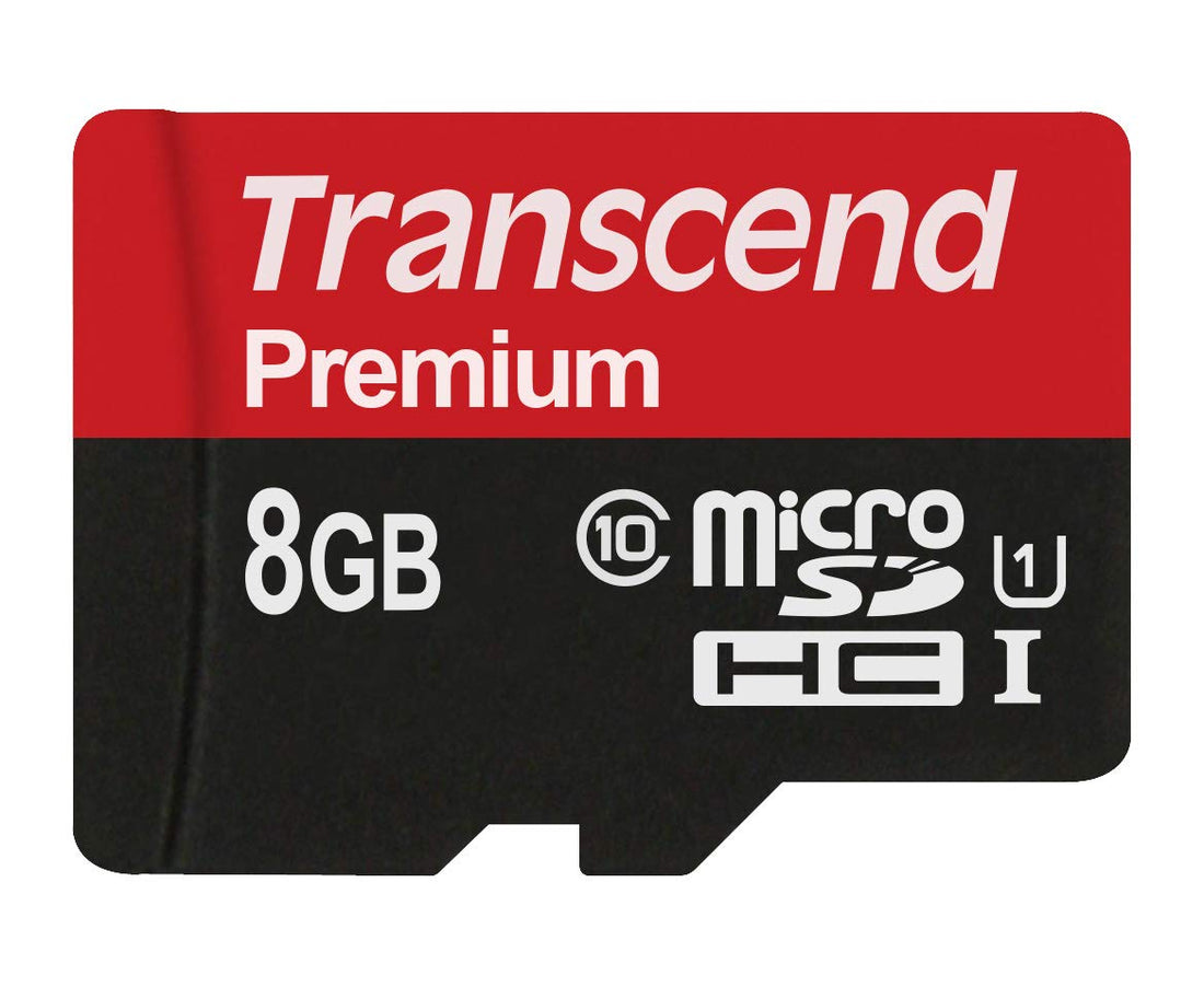 Transcend 8GB MicroSDHC Class10 UHS-1 Memory Card with Adapter 45 MB/s (TS8GUSDU1)