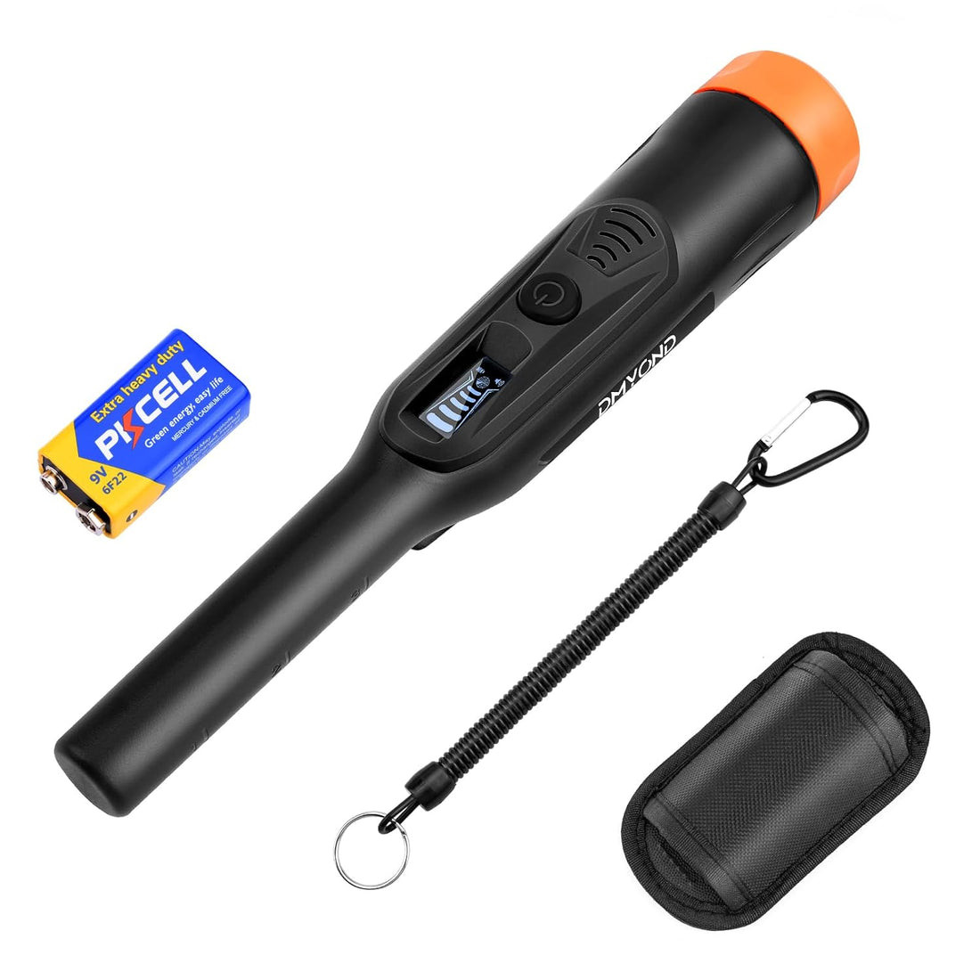 Dmyond Metal Detector Pinpointer, IP66 Waterproof Handheld Pin Pointer Wand, Hight Sensitivity 3 Modes Pinpointing Finder Probeor Gold, Coins, Detecting Accessories for Adults, Kids - Black