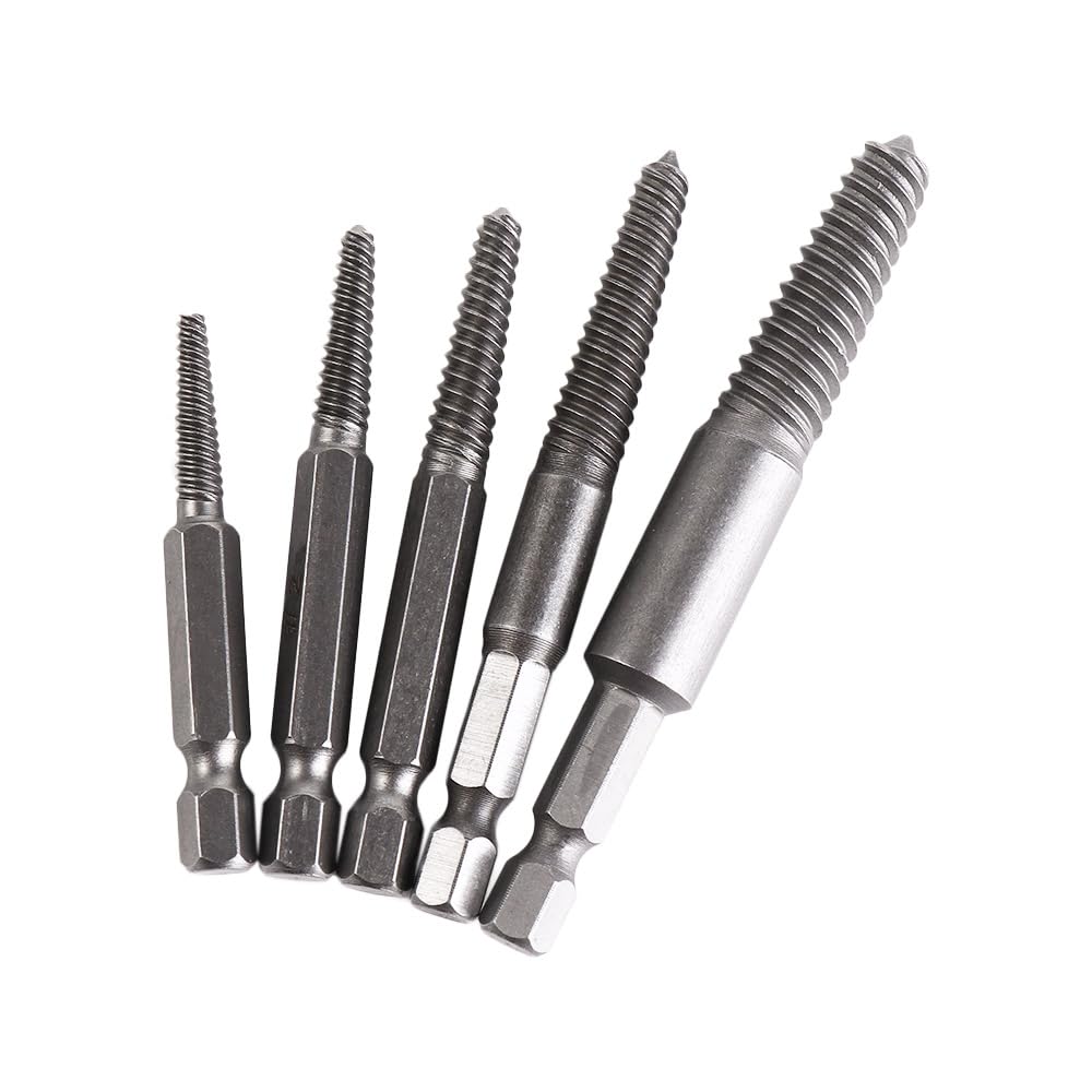 Leadigol 5PCS Broken Screws Extractors,Screw Extractor Bolt Demolition Tool Socket Adapter Screwdriver Extension Water Pipe Extractor Bit Holder Bit Drill Extensions Adapter Drill Bits Guide Set