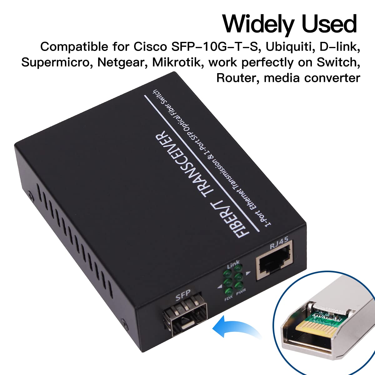 10G Sfp LC MMF300m 10GBase-SR SFP+ Transceiver, 10G 850nm MMF, up to 300 Meters, Compatible with Cisco SFP-10G-SR, Meraki MA-SFP-10GB-SR, Ubiquiti UF-MM-10G, Mikrotik, Netgear, D-Link