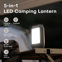 STOKE VOLTAICS Multi-Function LED Camping Lantern Rechargeable 15000mAh,Up to 400 Hours of Runtime,with Flashlight,Hand Warmer,Power Bank,SOS Flashlight,Road Warning Light,Ideal for Outdoor Beginners