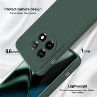 GiiYoon Silicone Case Compatible with OnePlus 11, Full Body Silky Soft Touch Phone Case with Camera Protection, Shockproof Cover with Microfiber Lining, Green