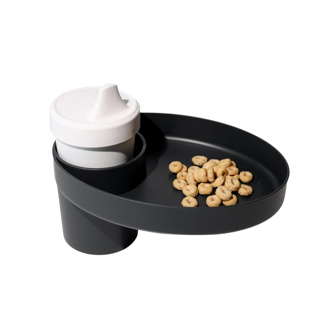 My Travel Tray/Oval - USA Made. Extend Your Current Cup Holder to Hold Your Cup Plus a Tray for Snacks, Toys and Accessories. Enjoyed by Toddlers, Kids and Adults! (Pirate Black)