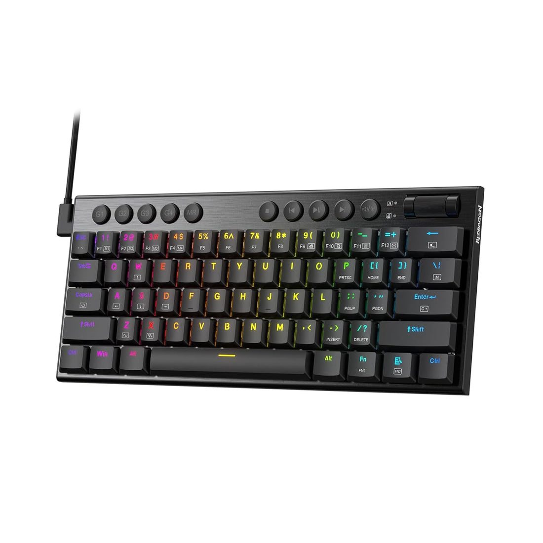 Redragon K632 60% Wired RGB Mechanical Keyboard, Ultra-Thin Low Profile Gaming Keyboard w/Dedicated Media Control & Linear Red Switch