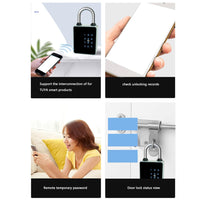 Fingerprint Padlock, Smart Padlock Keyless Password for Home Gate Gym Outdoor School Locker, Lock for Locker with Key Card and Fingerprint Unlock