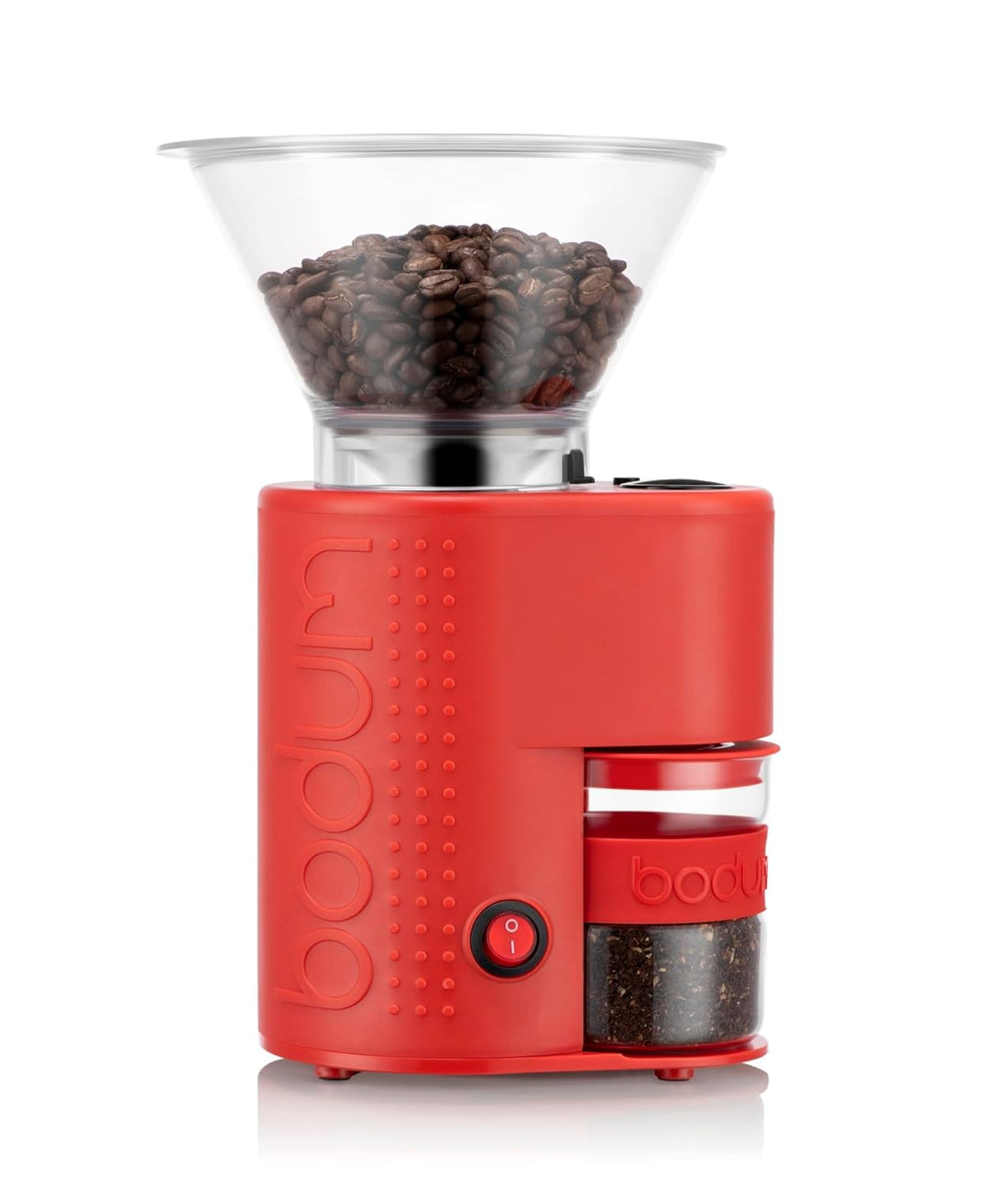 Bodum BISTRO Burr Grinder, Electronic Coffee Grinder with Continuously Adjustable Grind, Red