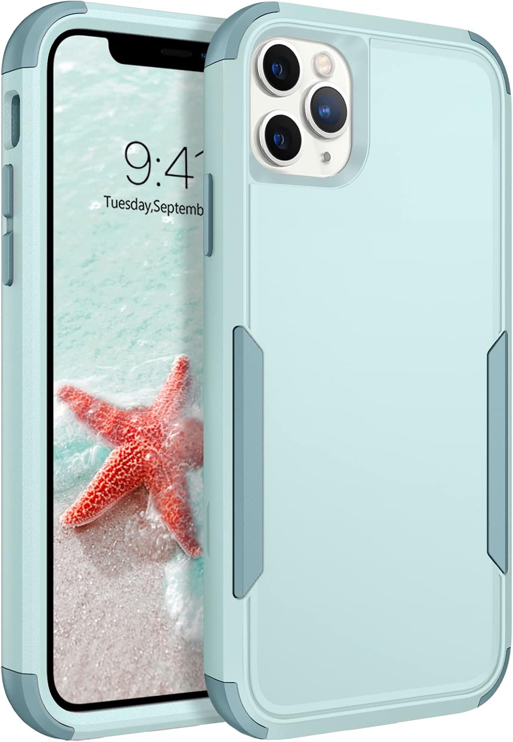 BENTOBEN iPhone 11 Pro Max Cases, 3 in 1 Heavy Duty Rugged Hybrid Shockproof Hard PC Soft TPU Bumper Non-Slip Protective Girls Women Boy Men Cute Cases Cover for iPhone 11 Pro Max 6.5 Inch, Mint Green