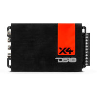 DS18 X4 Ultra Compact Amplifier - 4 Channel, Full Range, Class D, 1400 Watts - Ultra Small Size for Easy Installation on Many Applications