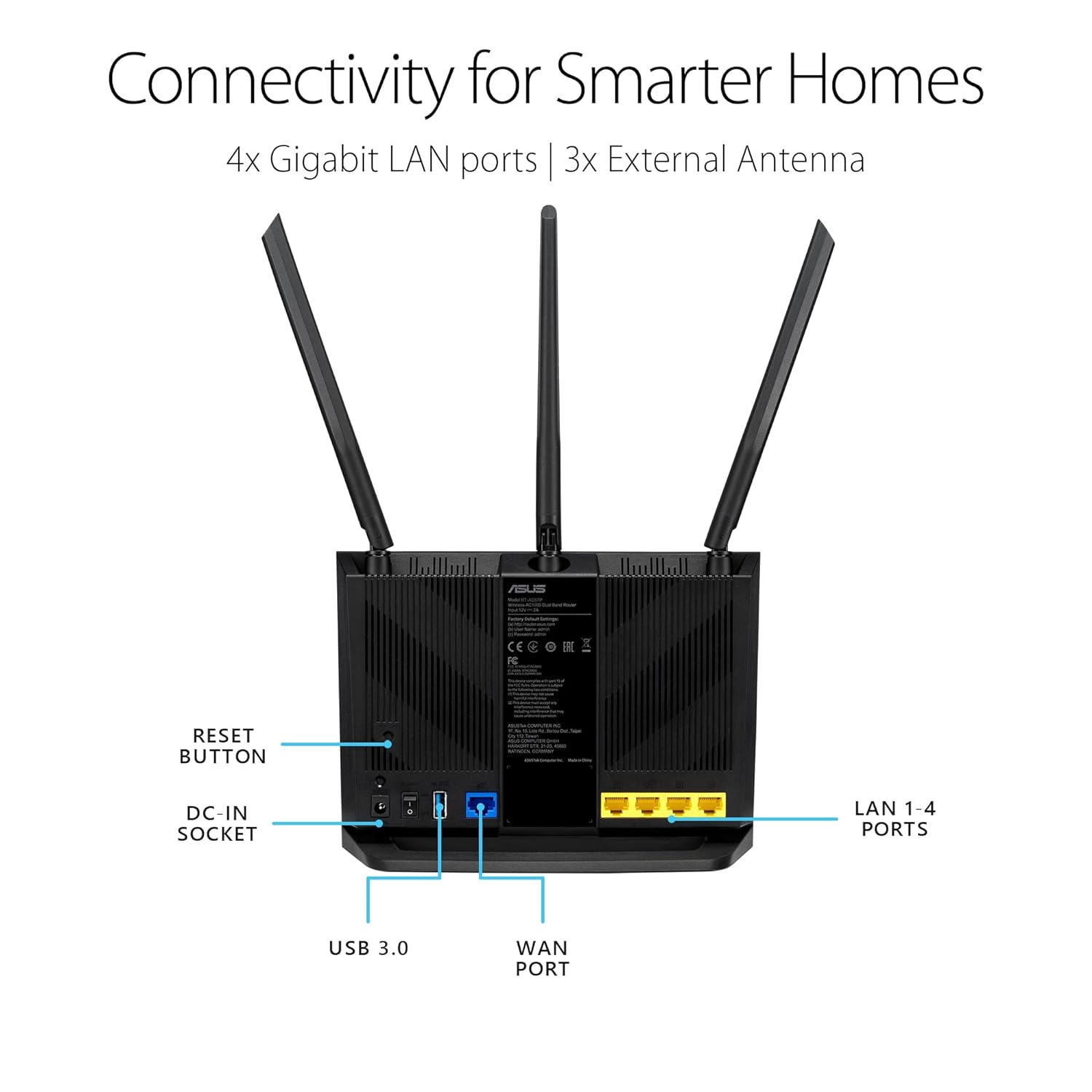 ASUS AC1750 WiFi Router (RT-AC65) - Dual Band Wireless Internet Router, Easy Setup, Parental Control, USB 3.0, AiRadar Beamforming Technology extends Speed, Stability & Coverage, MU-MIMO