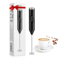 Milk Frother Handheld Electric Matcha Whisk Handheld Milk Frother Electric Stirrer and Handheld Coffee Frother Mini Blender Hand Frother Drink Mixer Frappe Maker (Black)