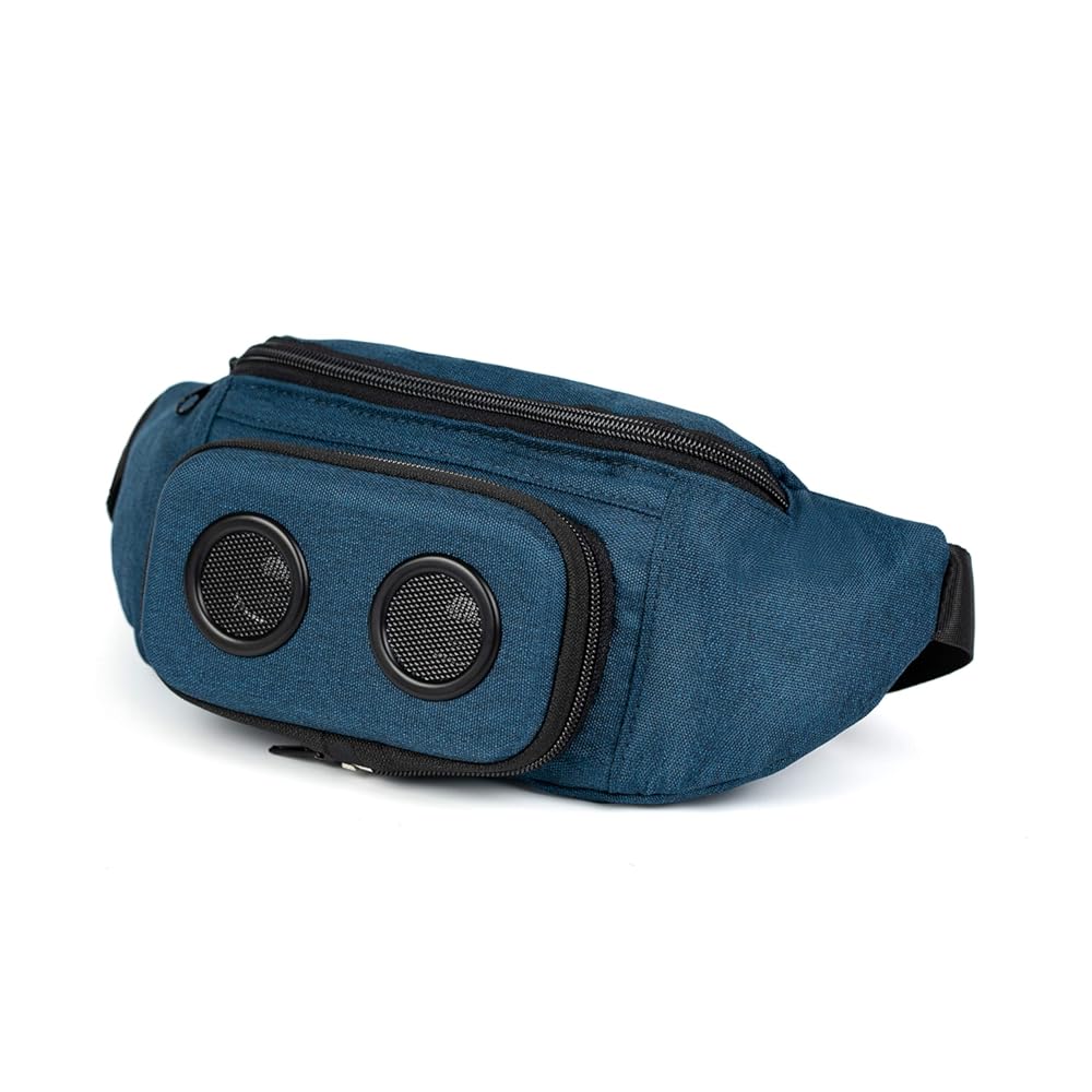 Super Real Business The #1 Fannypack with Speakers. Bluetooth Fanny Pack for Parties/Festivals/Raves/Beach/Boats. Rechargeable, Works with iPhone & Android. #1 Bachelorette Party Gift (Blue, 2018 Edit