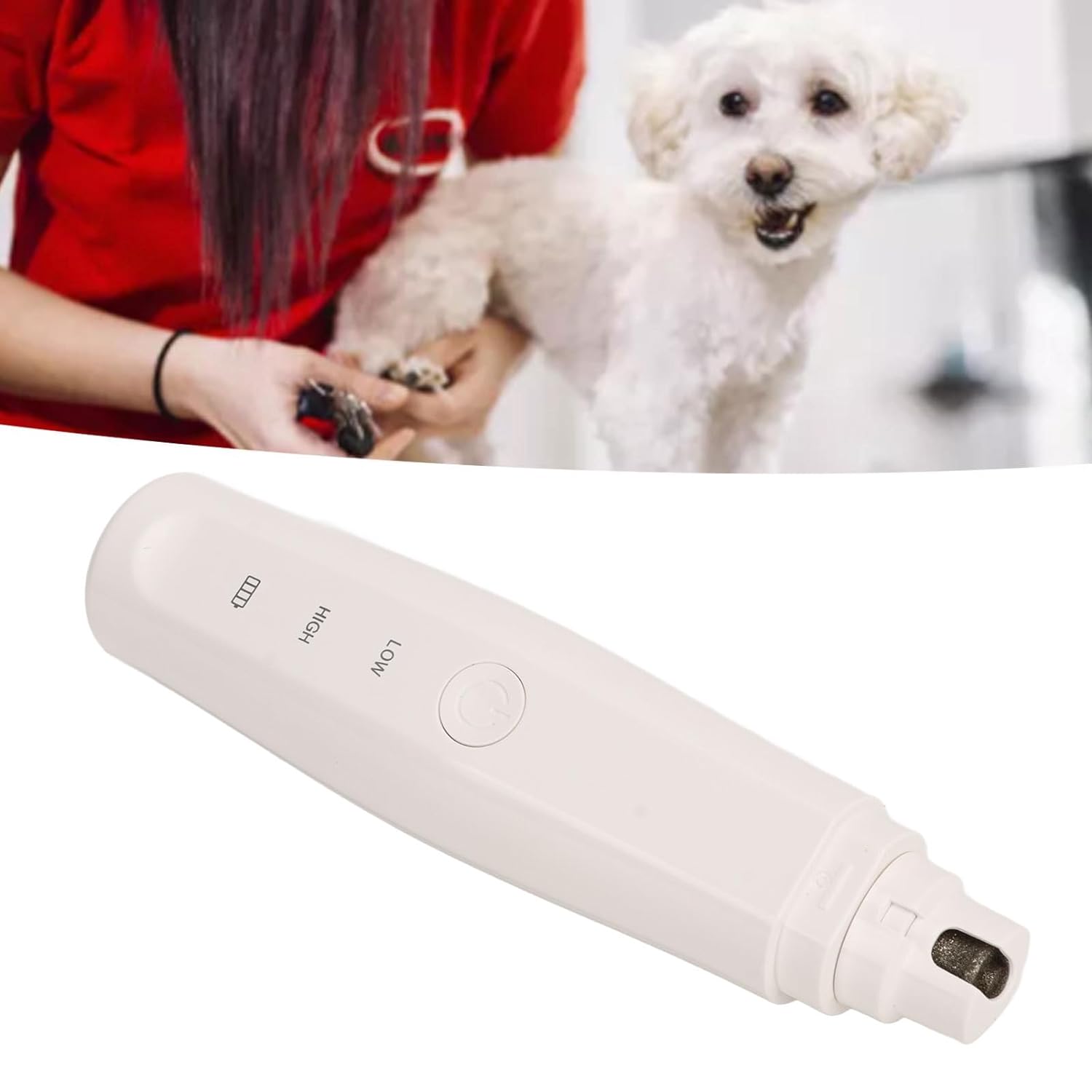 Alomejor Rechargeable Pet Nail Grinder, Electric Dog Cat Nail Trimmer with 2 Speeds Painless Paws Grooming Device