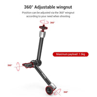 SmallRig Clamp w/ 1/4" and 3/8" Thread and 5.8 Inches Adjustable Friction Power Articulating Magic Arm with 1/4" Thread Screw for LCD Monitor/LED Lights - KBUM2730