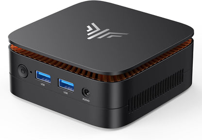KAMRUI Essenx E1 Mini PC: 16GB DDR4 RAM 512GB M.2 SSD – Front View