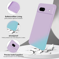 GiiYoon Silicone Case Compatible with Google Pixel 7A, Full Body Silky Soft Touch Phone Case with Camera Protection, Shockproof Cover with Microfiber Lining, Purple