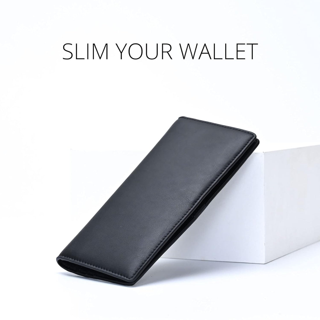 Alldaily Ultra Slim Thin Leather Women Wallet RFID Blocking Credit Card Holder Bifold Long Ladies Billfold, Black