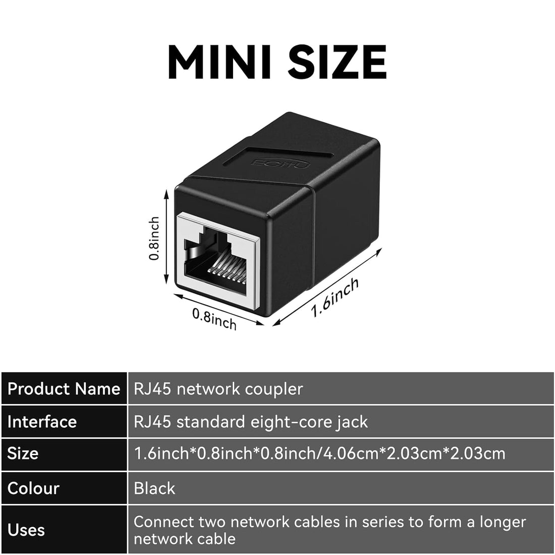 RJ45 Coupler,5 Pack Ethernet Adapters Female to Female, Network Connectors for Cat8/Cat7/Cat6/Cat5e/Cat5 Ethernet Cable