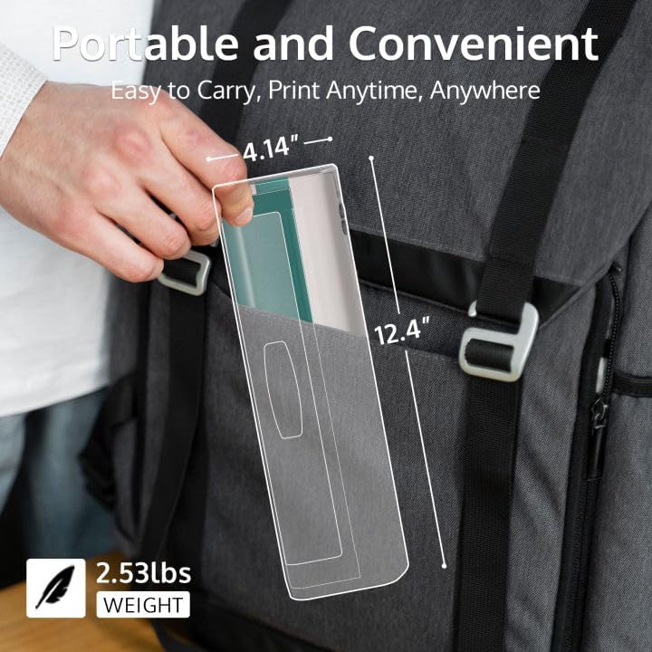 Printer Thermal: OFFNOVA Portable Wireless Thermal Inkless – Back View