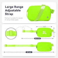 BALEAF Fanny Pack Belt Bag Crossbody Bag for Women, Adjustable Strap Water resistant Traveling Hiking Workout, Fluorescent Green, One Size, Fashion