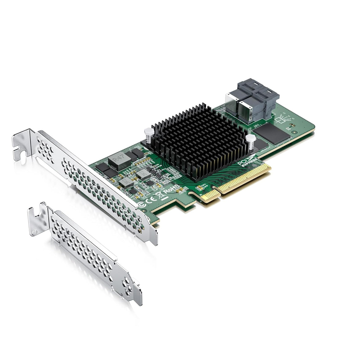 12G Internal PCI Express SAS/SATA HBA Raid Controller Card, Broadcom's SAS 3008, Compatible for SAS 9311-8I, Support Raid 0/1/1E/10