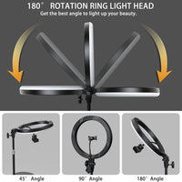 Desktop Ring Light for Zoom Meetings - 10.5' Computer Ring Light with Stand and Phone Holder for Laptop Video Conference/Online Video Call/Make up/Video Recording/iPhone Photo Lighting