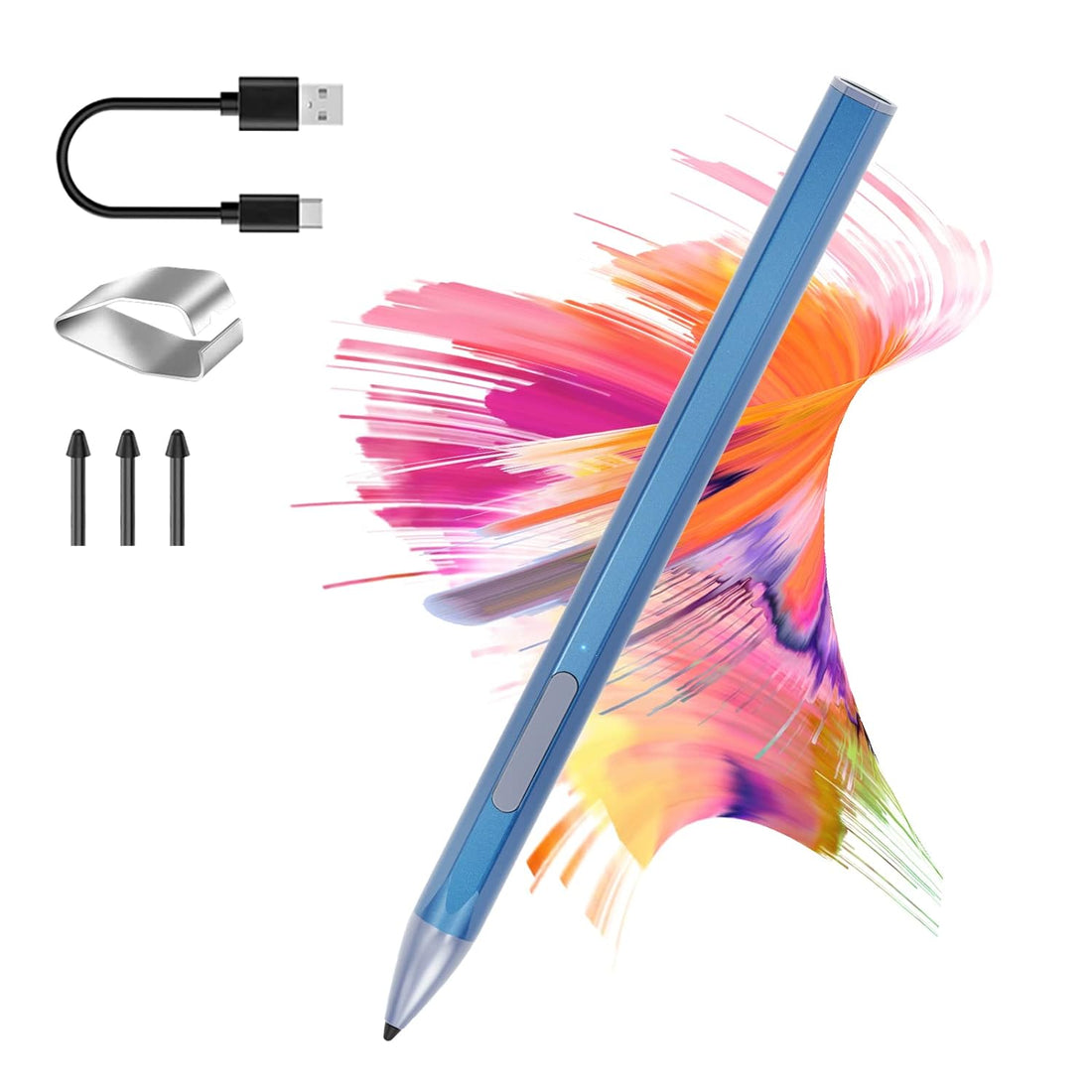 Stylus Pen for HP Envy X360 Pavilion X360 Specter X360 Spectre X2 Envy X2 Rechargeable MPP 2.0 Tilt Active Pen with 4096 Pressure Sensitivity, Palm Rejection, Magnetic Attachment Function, Blue