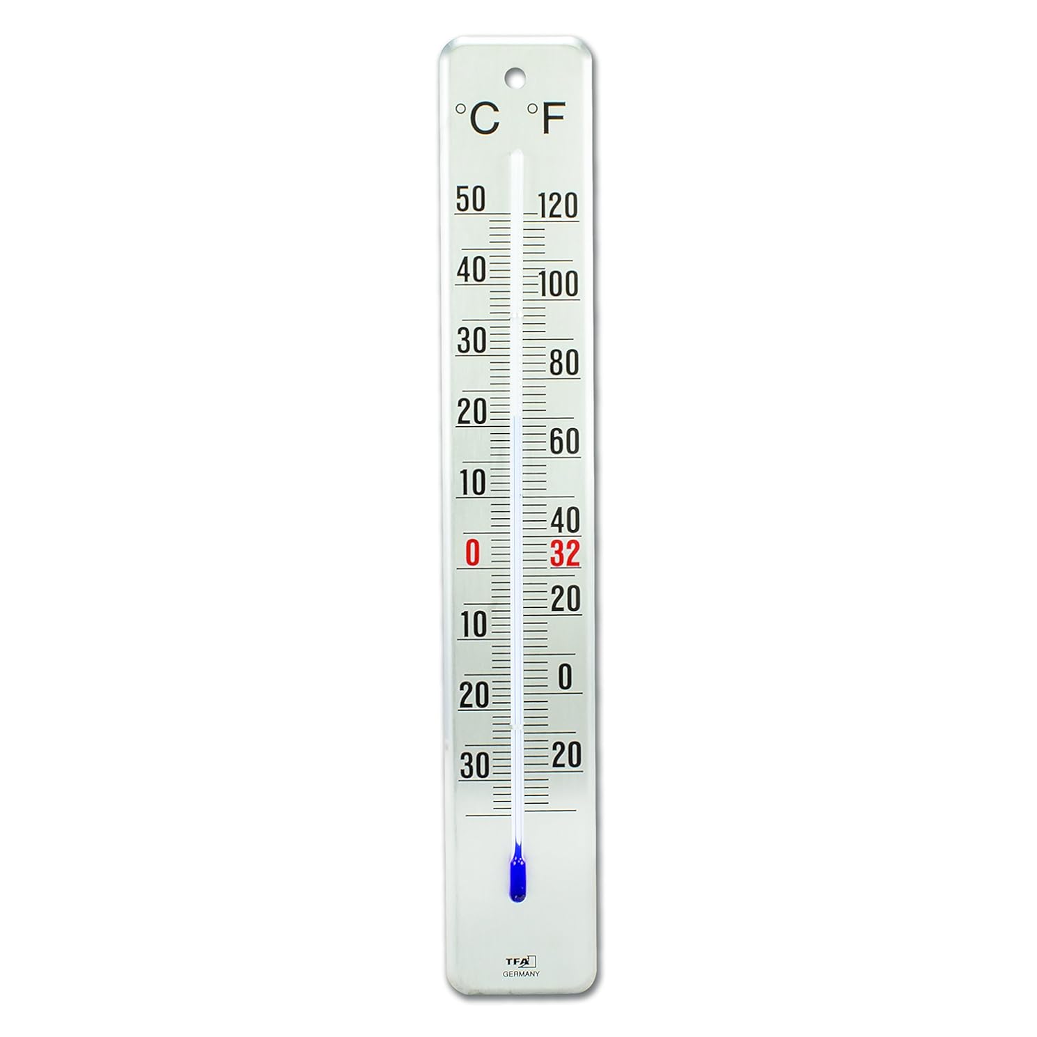 La Crosse Technology 12.2046.61 Brushed Stainless Steel Indoor/Outdoor Thermometer