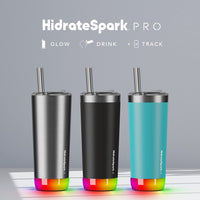 HidrateSpark PRO 20oz Insulated Stainless Steel Bluetooth Smart Tumbler, Sea Glass